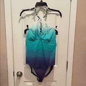 Jantzen Women's Gradient One Piece Swimsuit - Teal and Purple